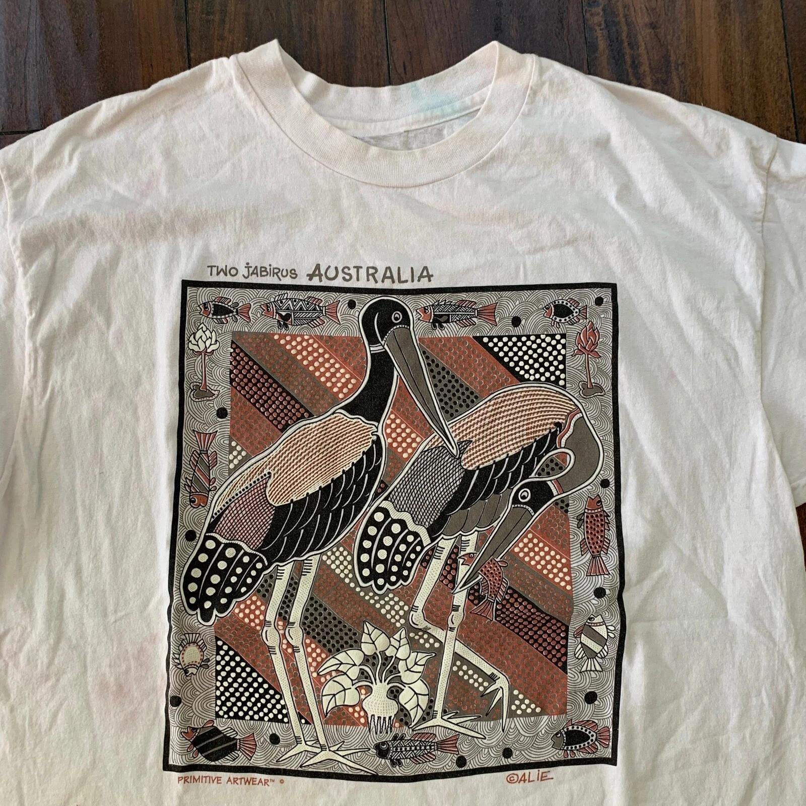 

Australia Vintage T Shirt Travel Birds Pelican Ocean Beach Vacation Travel Rap 4XL