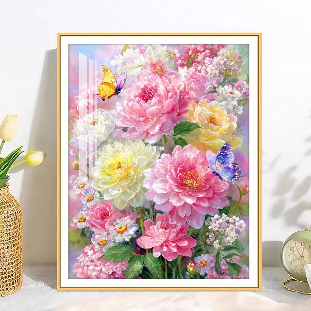 Colorful Floral Pattern DIY Cross Stitch Set  for Living Room Bedroom Wall Decor