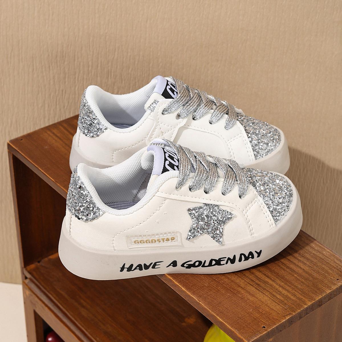

Girls Shoes - Board Shoes - New Style with Soft Sole - Casual Shoes - Anti-slip Function 26 серебряный