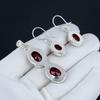 Beautiful Red Garnet Pendant Set, Red Garnet Gemstone Handmade 925 Sterling Silver Earring Pendant Set For Women Pendant Mother's Day Gift