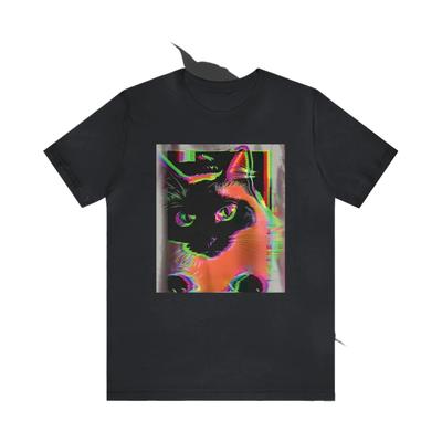 Trippy Kočka Tričko Estetické Grunge Oblečení Psychedelické Y2k Weirdcore Tričko Harajuku Punk Tričko Rave Vybavení Tričko Alternativní Trička, Která Jdou Tvrdě