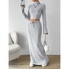 Women'S Simple Casual Fashion Suit Spring/Summer New Versatile Commuting Knit Two-Piece Set