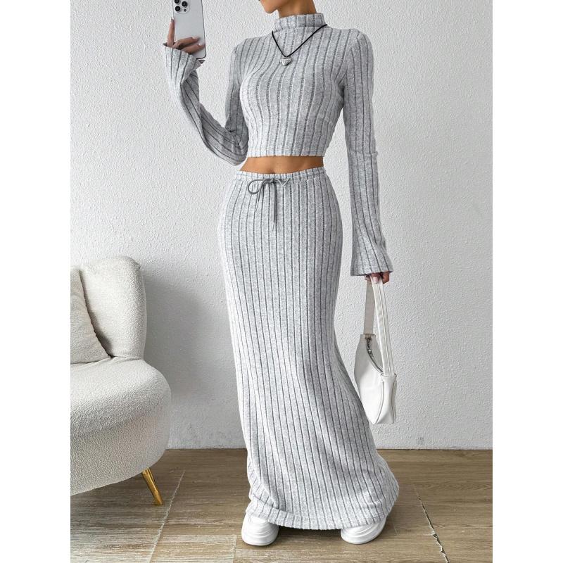 Women'S Simple Casual Fashion Suit Spring/Summer New Versatile Commuting Knit Two-Piece Set