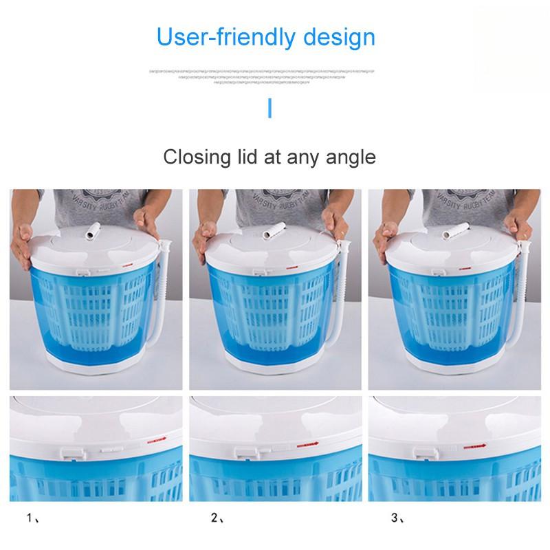 Manual Hand Crank Mini Washing Machine Portable Non-Electric Compact Laundry Dryer Dormitory Large Capacity Spin Dryer