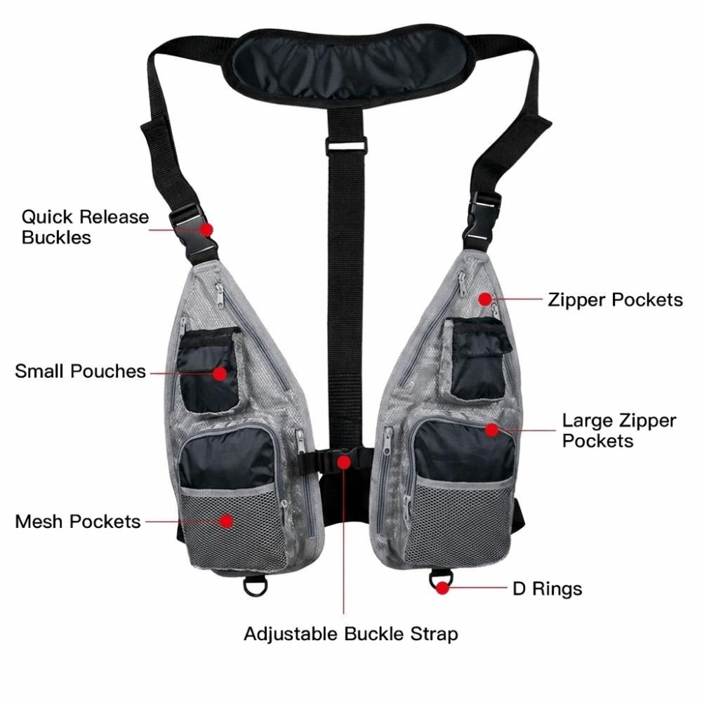 Quick Dry Fishing Waistcoat Multiple Pockets Fly Fishing Vest Fishing Vest  Outdoor Enthusiasts
