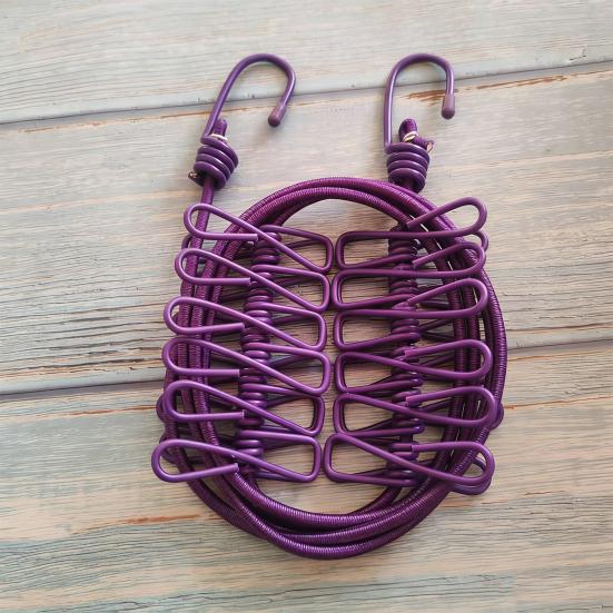 Portable Clothesline with 12 Clips Heavy Duty Laundry Rope Bathroom Laundry Room Indoor Outdoor Camping Travel Clothes Drying Line