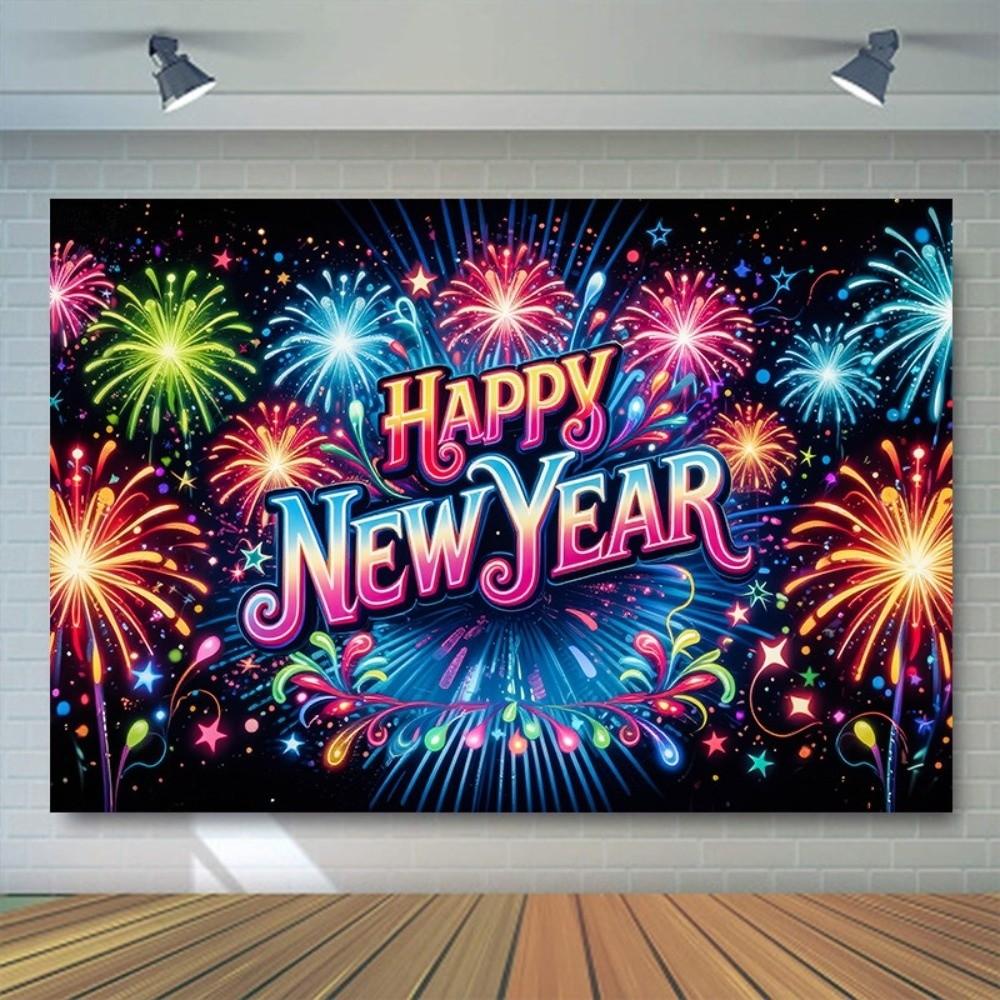 Black Gold 2026 New Year Backdrops Colorful Balloon Photo Background Party Background  Photo Studio