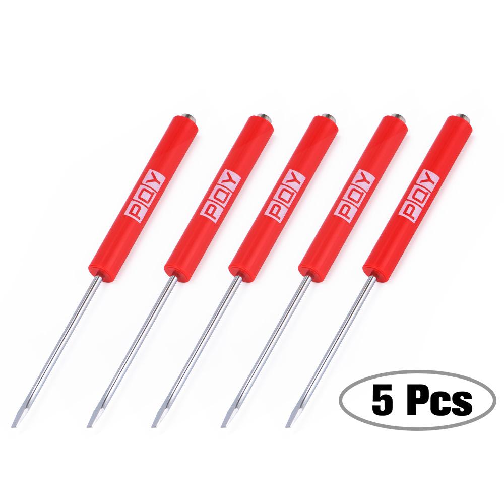 5 pcs  Magnetic Screwdrivers Insulated Security Repair Hand Tools Slotted Screwdrivers Maintenance Accessories 5 piece RED