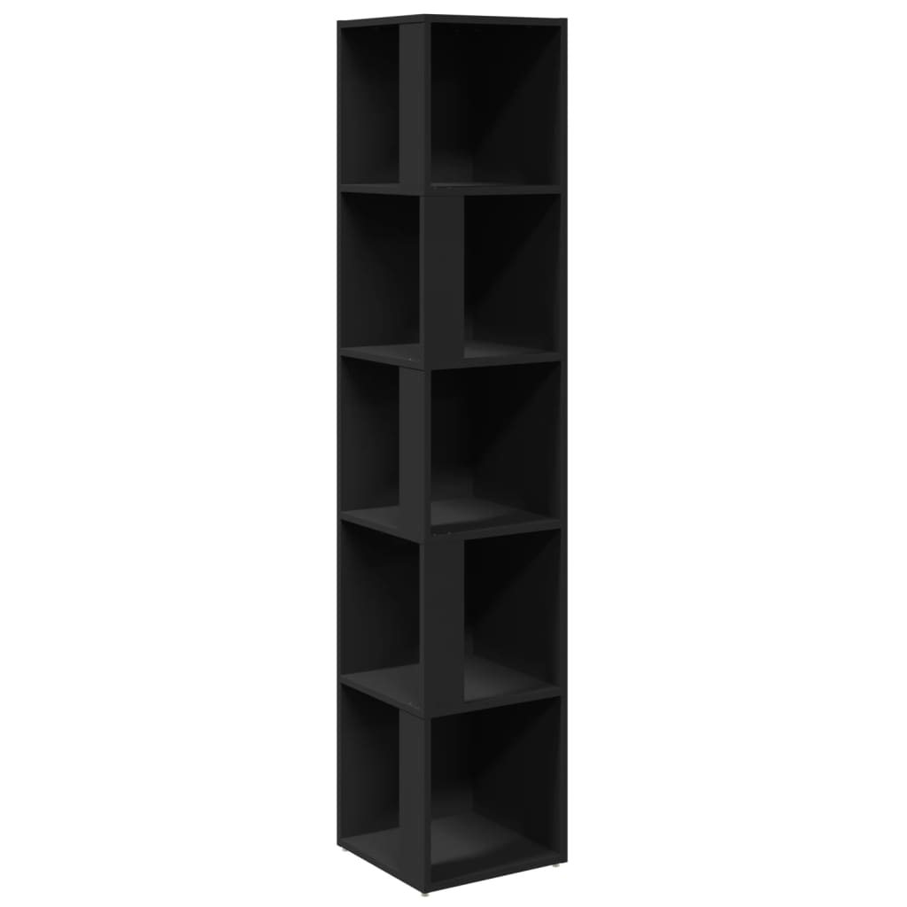 Corner Shelf Black 33x33x164.5 cm Particleboard