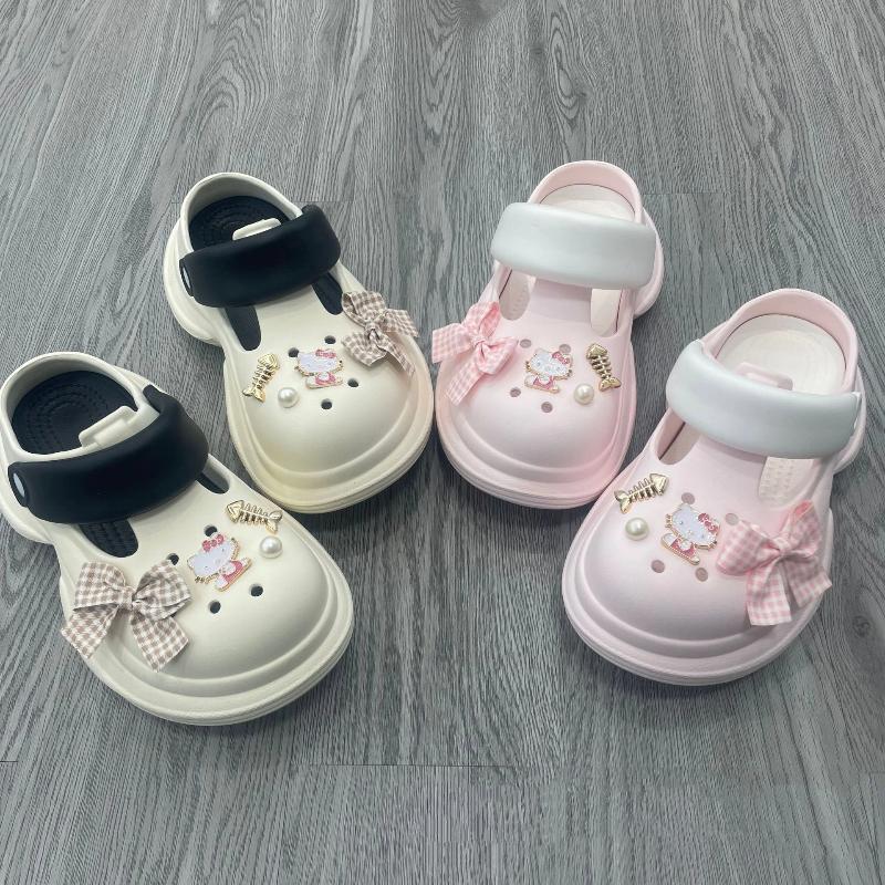 

8Pcs Hello Kitty Shoe Charms Decoration Set Cute Cartoon Kt Cat Bow Shoe Buckle Accessories For Clogs & Sandals Perfect Gift