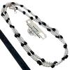 Vintage Natural Black Agate Artificial Australian White Pearl Sweater Chain Necklace Collarbone Chain