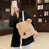 Cute Bear Lambswool Backpack for Girls, Soft Plush Fleece Mini Daypack, Casual Lightweight Shoulder Bag for Kids Outdoor Travel Daily Use