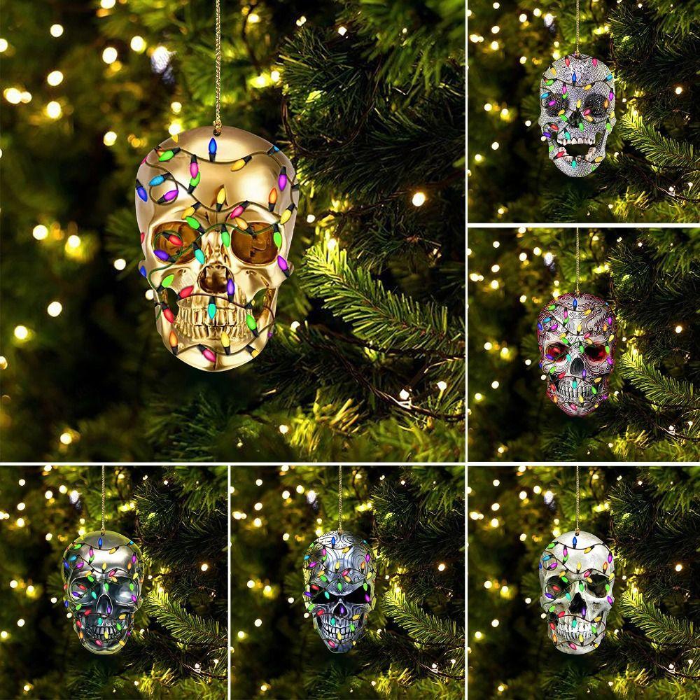 DIY Christmas Tree Drop Ornaments Horror Skeleton Car Ornaments Skull Pendant  Automotive Interio