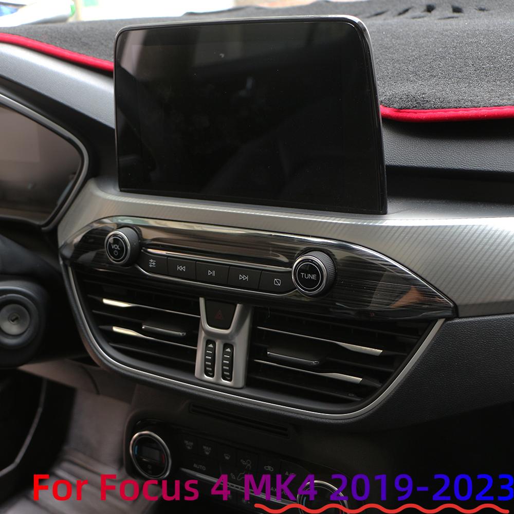 For Ford Focus 4 MK4 2019 - 2023 Central Control Knob Panel Cover Trims Sticker Stainless Steel Decorative Accessories