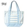 Multi-purpose Tote Bag Striped Canvas Bag, Stylish Reusable Grocery with Front Pocket, Shoulder for Shopping Picnic Commuting Large Capacity