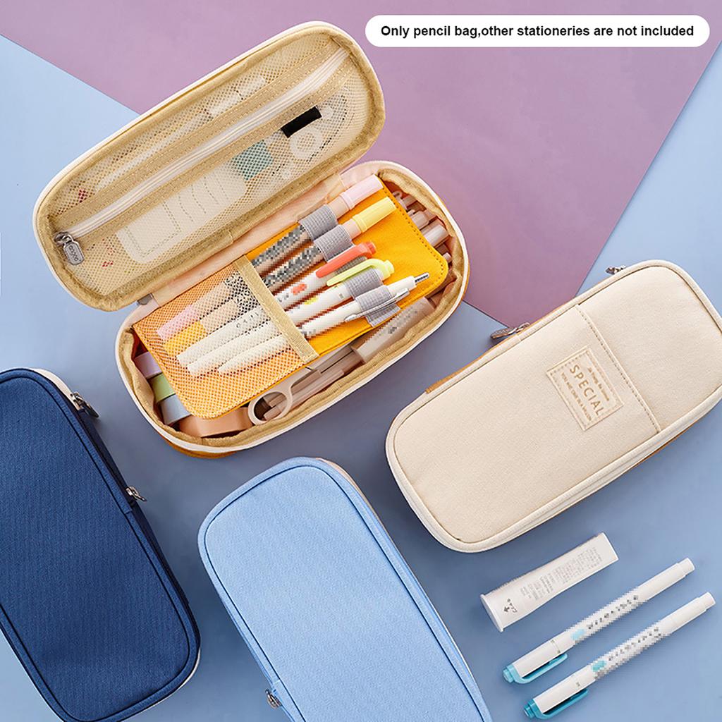 Expandable Big Capacity Pencil Case for Girls Boys School Aesthetic Zipper Pencil Pouches Cute Aesthetic Kawaii Pencil