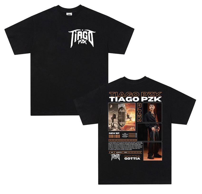 2025 Summer Singer Tiago PZK Tour New Album Tshirt Men Retro Hiphop Fashion Street Tshirt 100 Cotton Short Sleeve Tshirt