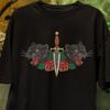 Black Panther Tattoo T-Shirt: Old School Dagger Rose Graphic Tee, Unisex Vintage Shirt
