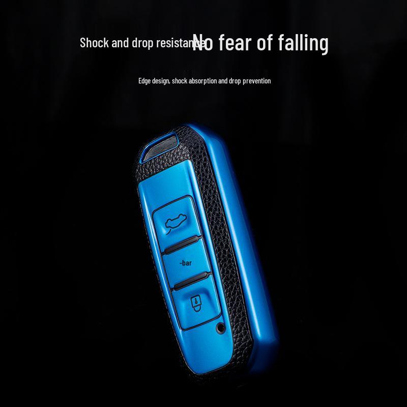 Baojun Car Key Case: 730, 200E100, 560, 530, 630 Leather Pattern Protective Shell with Buckle for Women