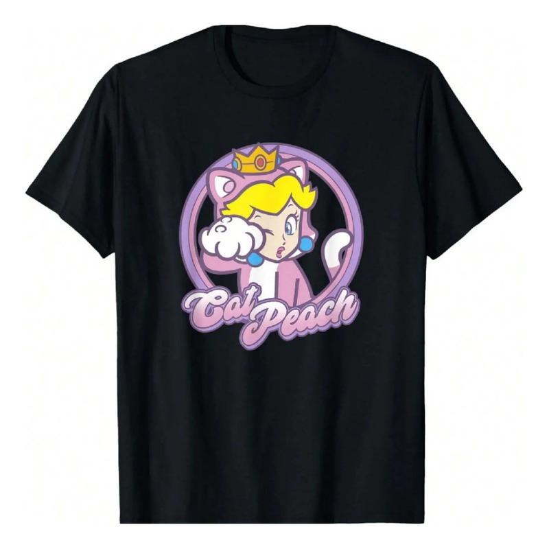 Camiseta Con Estampado De La Princesa Peach Gato De La Furia S
