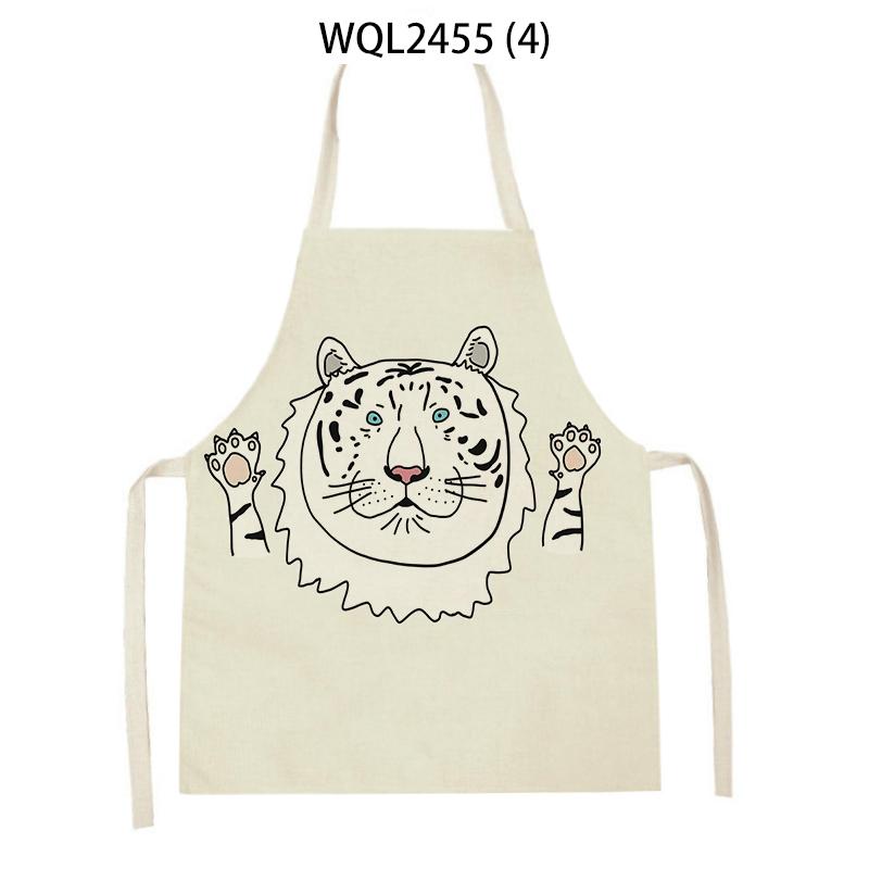 Animal Kitchen Apron Women Pinafore Child Apron Household Cleaning Supplies Baking Cooking Accessories Sleeveless Linen Bibs