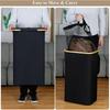 Foldable Laundry Basket with Inner Pocket: Large Capacity Hamper for Bedroom & Bathroom.
