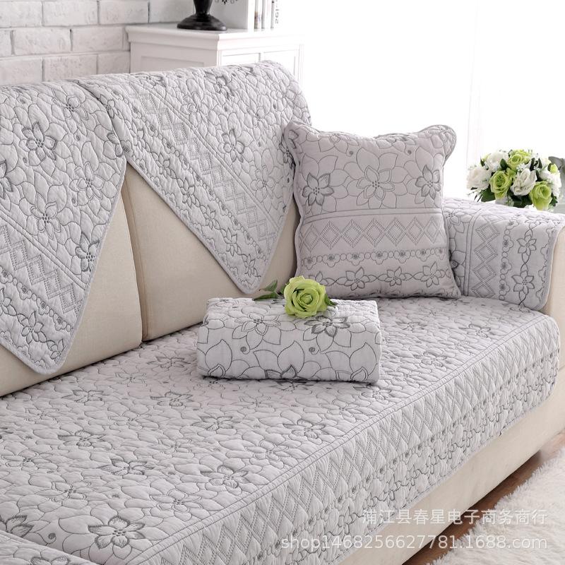 Manufacturer Nordic Pure Cotton Sofa Cushion, Four-Season Simple And Modern Universal Non-Slip Back Cotton Sofa Cover Towel Seat Cushion
