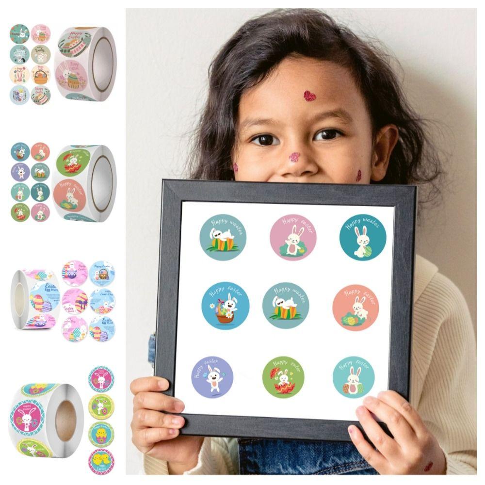 Cute Painted Eggshell Stickers Easter Egg Rabbit Stickers Lovely Easter Stickers  Hand Ledger