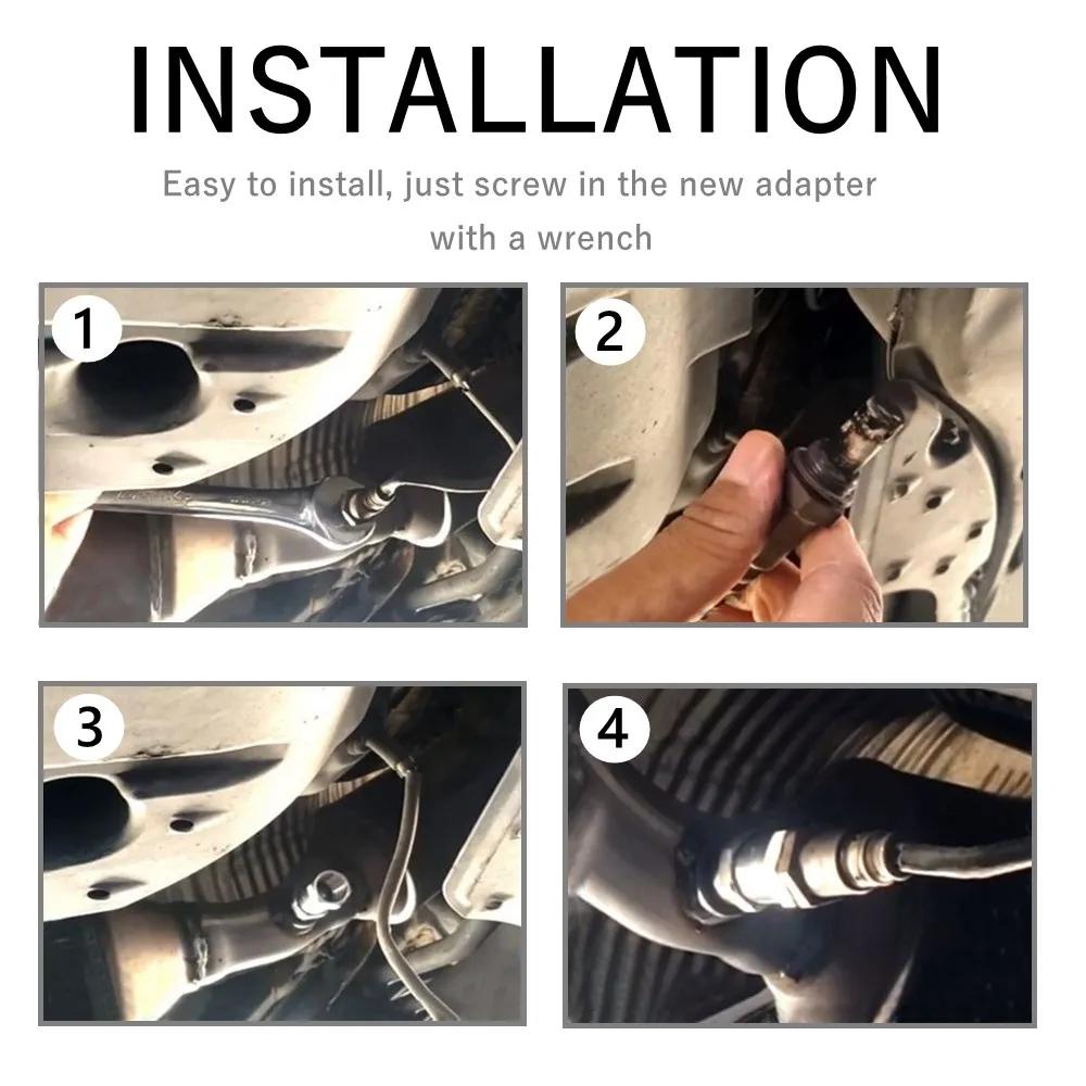 M18 X1.5 O2 Exhaust Oxygen Sensor Bung Adapter 44mm Extension Spacer Iron Plating Nickel Extender Universal for 18MM Thread New