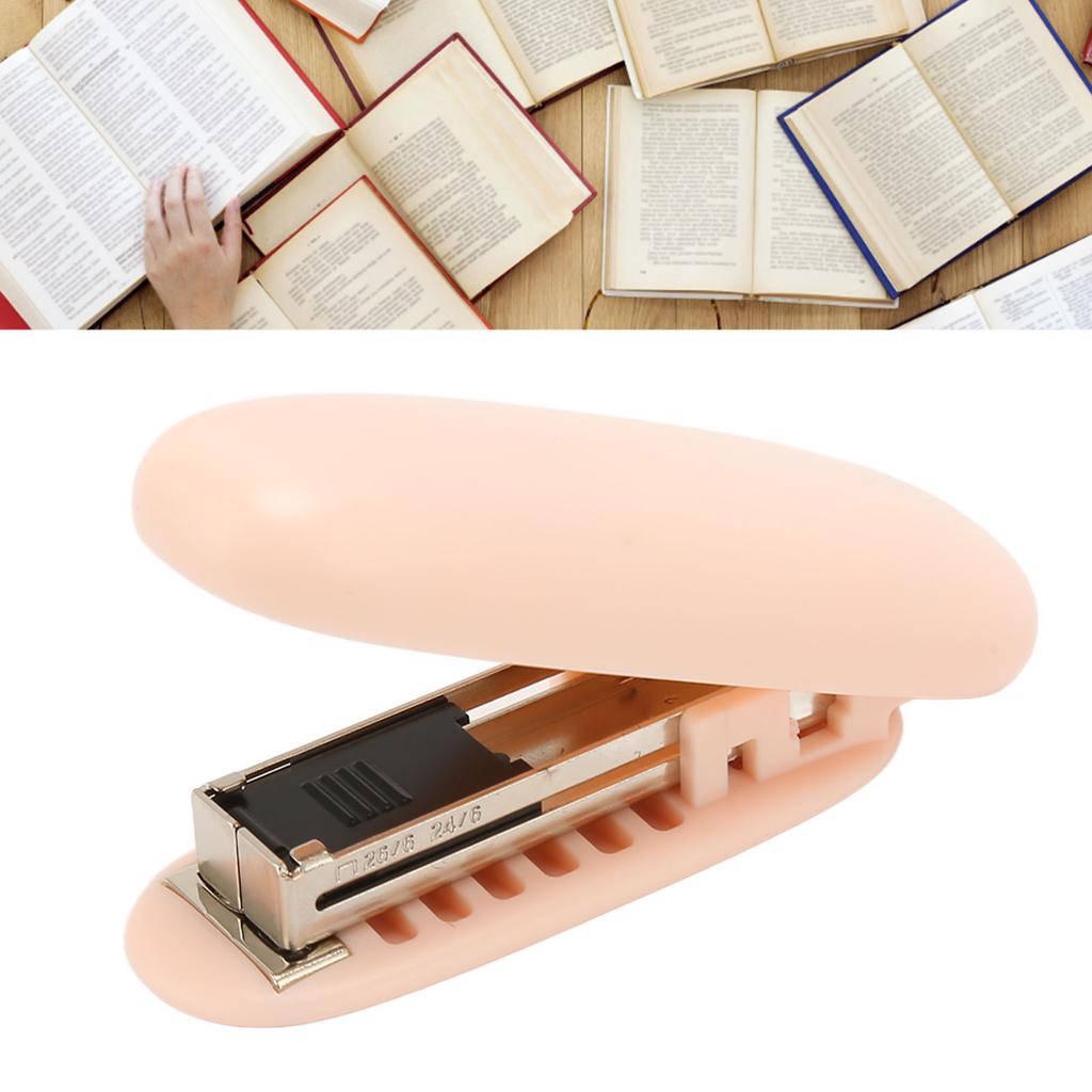 4Pcs Portable Stapler Foldable Storage Effort Saving Lever Structure Compact Rounded Shape Stapler for School