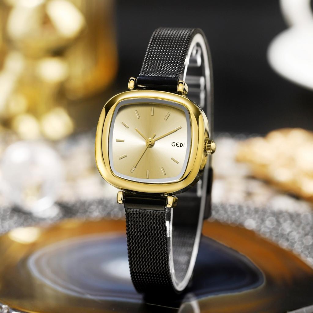 Watch for Women, Simple Temperament, Student, Small Dial, Thin Strap, Compact Square Mesh Chain, Niche Watch, Ladies Watch
