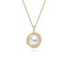 Elegant S925 Sterling Silver & Freshwater Pearl Pendant Necklace for Women - High-End Clavicle Chain with Full Diamond Detail
