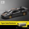 1/31 Pagani Zonda Revolucion Sportwagenmodell aus Legierung, Spielzeugautos aus Metalldruckguss im Maßstab 1:31 mit Sound- und Lichtsammlung, Spielzeug für Jungen