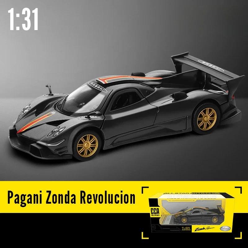 1/31 Pagani Zonda Revolucion Sportwagenmodell aus Legierung, Spielzeugautos aus Metalldruckguss im Maßstab 1:31 mit Sound- und Lichtsammlung, Spielzeug für Jungen