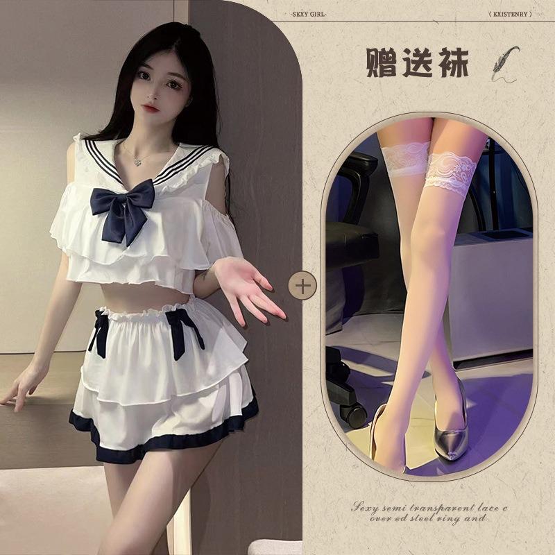 Sex Underwear Seduction Outfit Sexy Sailor Pure Desire Wind Pure JK Uniform Perspective Bed Soft Girl Uniform Suit