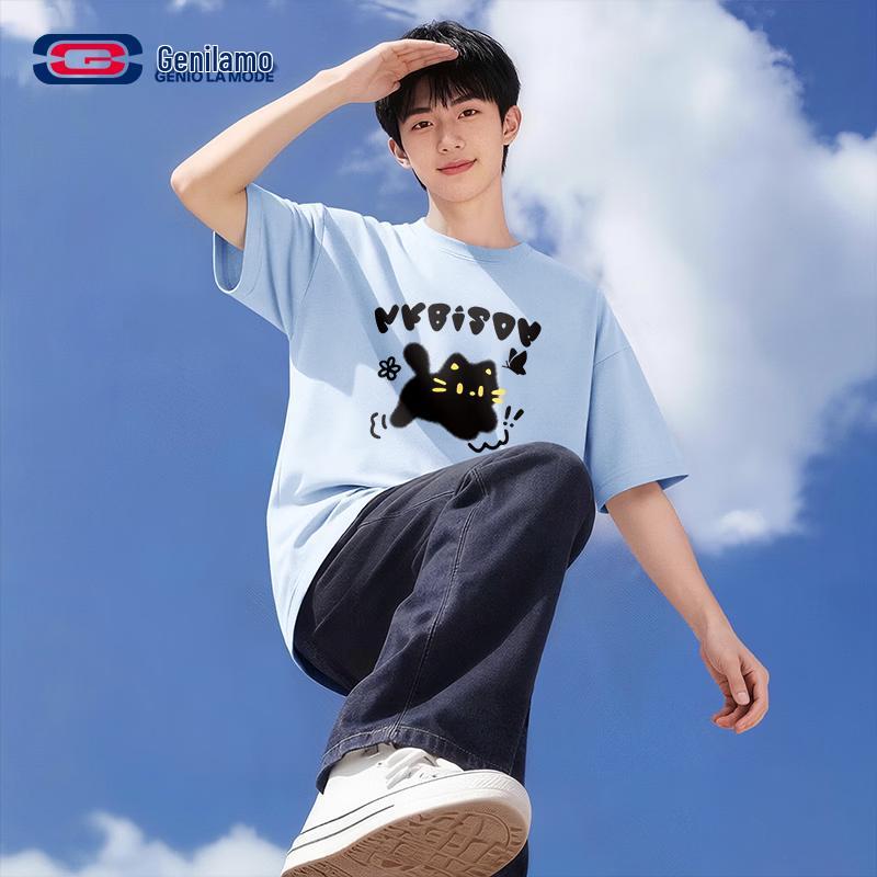 GENIOLAMODE Men s Casual Cotton T-Shirt M