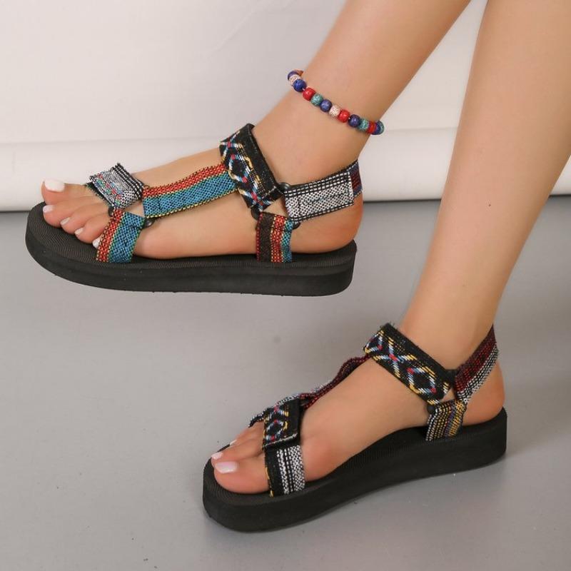 Fashion Summer Flat Women's Shoes Hemp Rope Set Foot Beach Sandals Outdoor All-match Casual Slippers Large Size Women Sandals