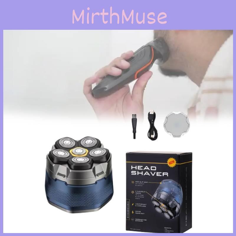 Electric Shaver With Magnetic Rotation Heads Rechargeable For Men Grooming