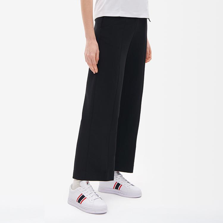 FILA Solid Color Logo Wide Leg Woven Casual Suit Pants Women pants Black F11W231803F-BK