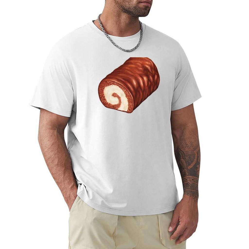 Chocolate Swiss Roll Cake Pattern Tshirt Minimalist Graphic Tee Shirt