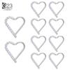 10Pc ASTM F136 Titanium Daith Heart Earring Hoop Cartilage Tragus Helix Rings Hinged Segment Hoop with Clear CZ