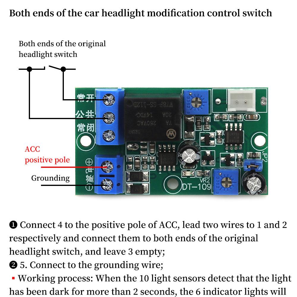 [Automatic Sensor Headlights] Light Control Module, Auto Headlight Module, Automatic Switch, Delay Start DC12V