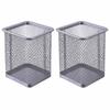 2 pcs Square Shape Storage Bucket Solid Structure Desktop Organizer Desk Container  Study Table