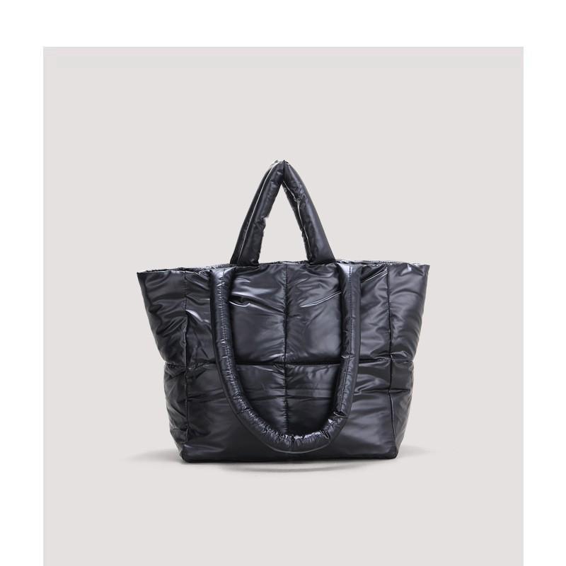 

Large-capacity Tote Bag Women s Warm Thick Down Space Cotton Korean Style Fashionable Single-shoulder Handbag чорний