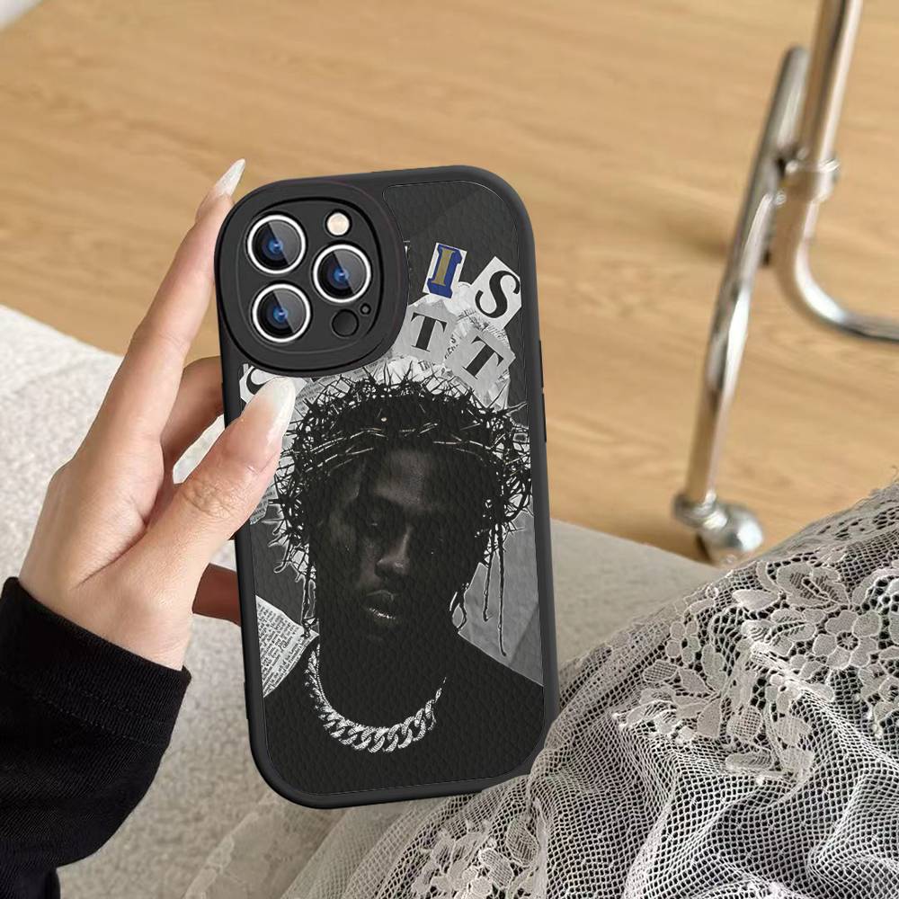 

T-Travis S-ScottS Singer Phone Case For IPhone 16 15 14 13 12 11 Pro Max Plus 16E Soft Leather Cover iPhone 16pro max