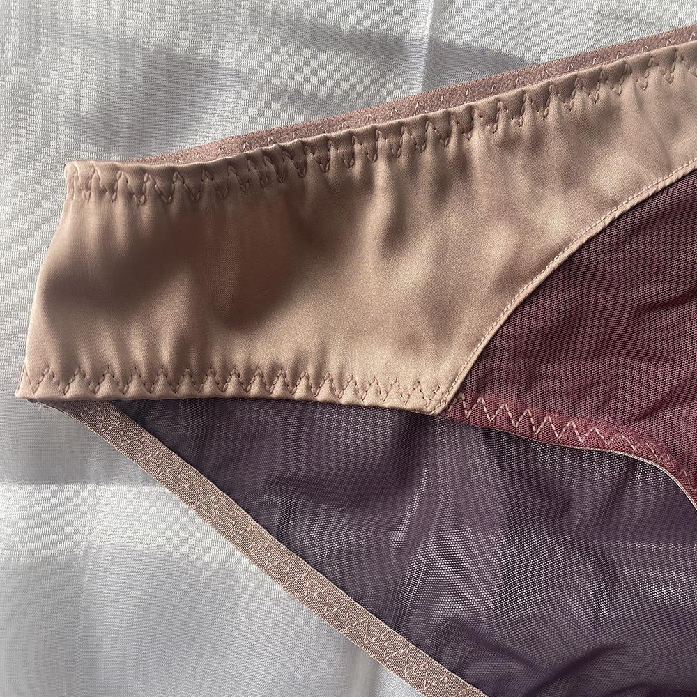 BCD Cup Bra Dámské spodní prádlo Tenké Hluboké V Splicing Mesh Spodní prádlo Měkký ocelový prsten Sexy Gathering Bra Set