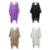 Tassels Bohemian Shawl Plus Size Crochet Top Women Casual Knit Hollow Out Top  Streetwear