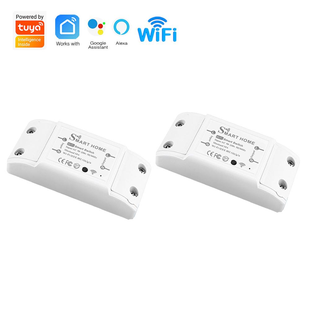 Wifi Smart Switch Wireless Remote Switch Breaker Domotic LED Light Controller Module Smart Life Tuya APP Works with Alexa Google