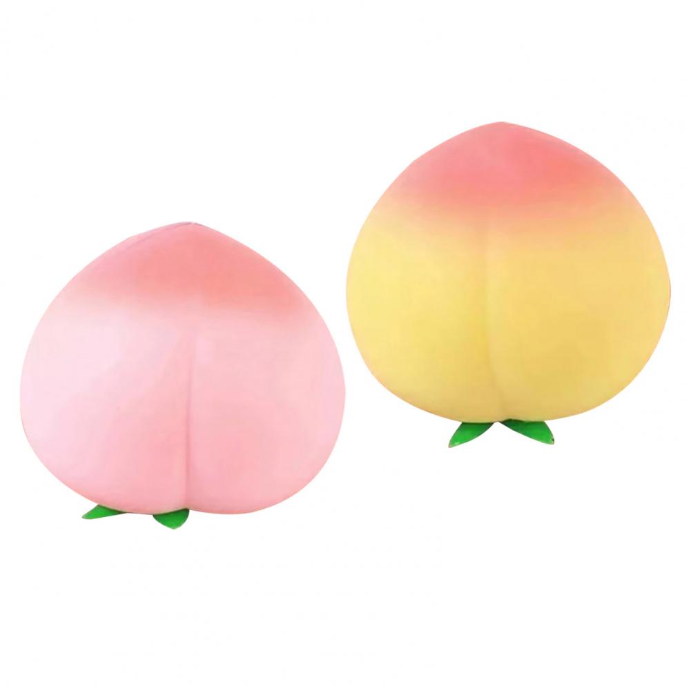 Peach Plaything 2 Pcs Stress Ease Peach Press Toys Realistic Fruit Shaped Fidget Stress Balls Anti-Stress Slow Decompression Set
