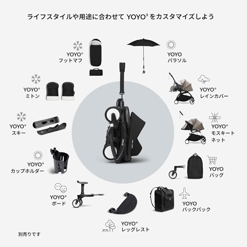 Stokke (Official) YOYO Stroller Accessories, Newborn Pack (0-6 Months), Suitable for Newborns, Type A, Black (Stroller sold separately)